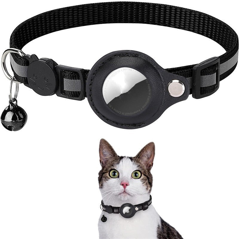 Cat Collar with Apple Air Tag Holder and Bell