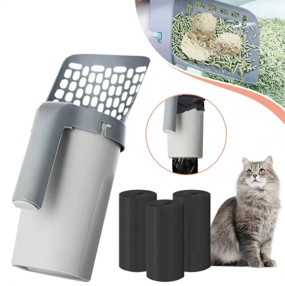 Cat Litter Scoop with Refill Bag