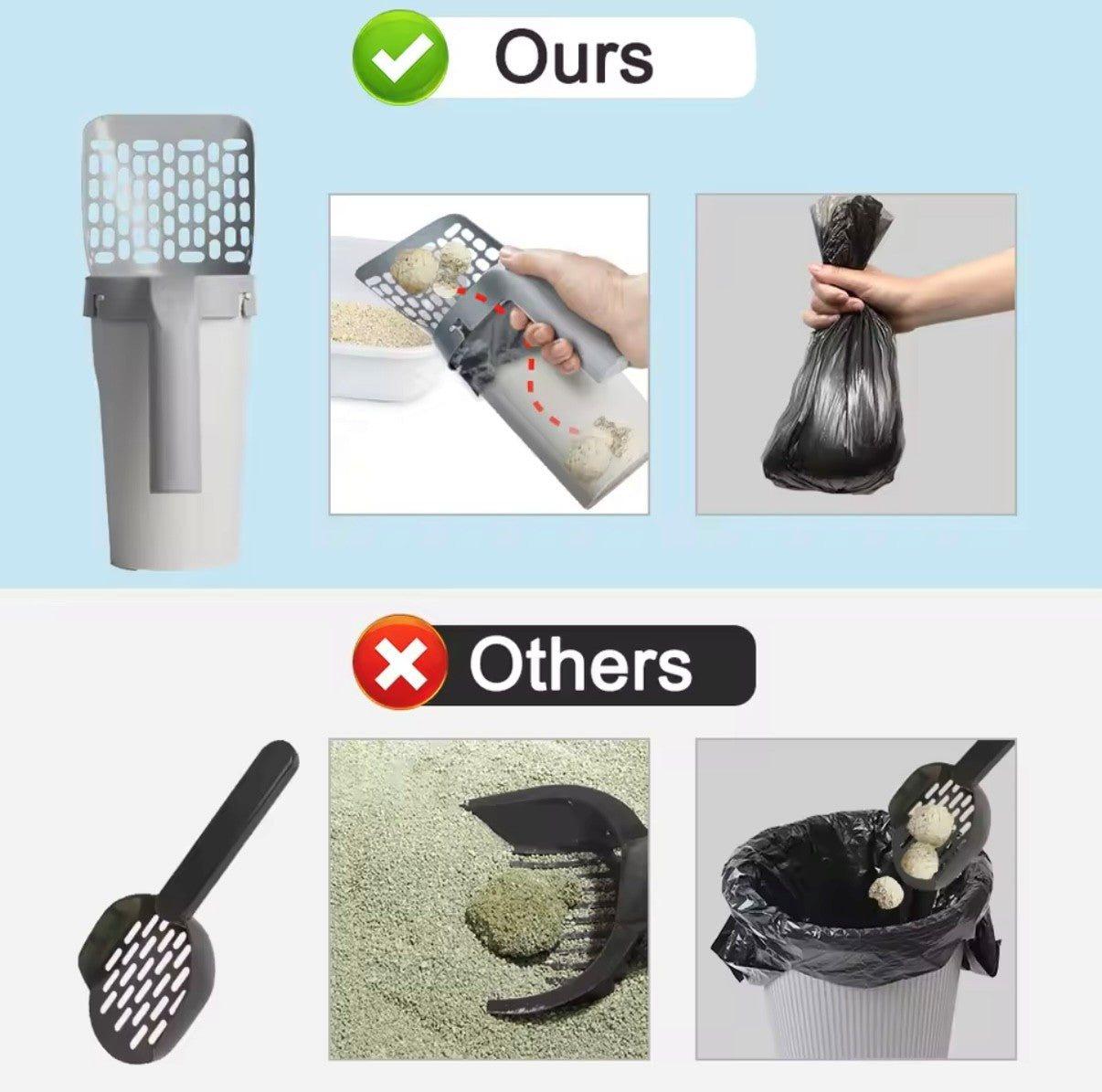 Cat Litter Scoop with Refill Bag
