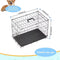 BRIEFNESS Portable Dog Cage Black Metal Tray