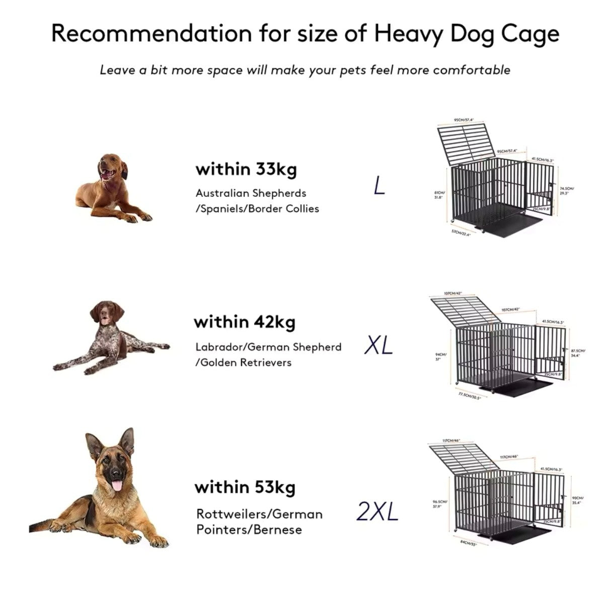 Heavy Duty Dog Crate with Waterproof Cover on Wheels