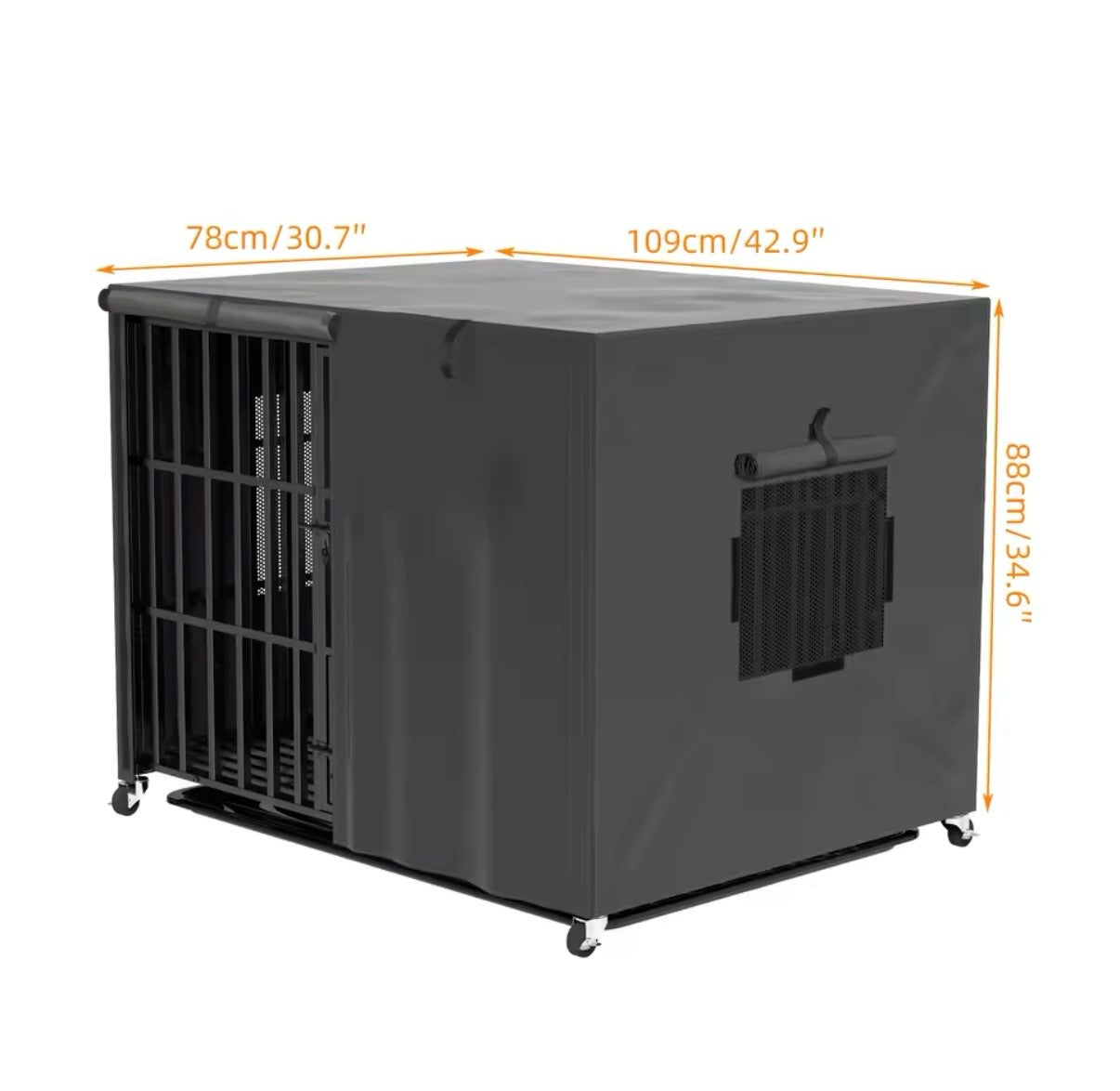 Heavy Duty Dog Crate with Waterproof Cover on Wheels