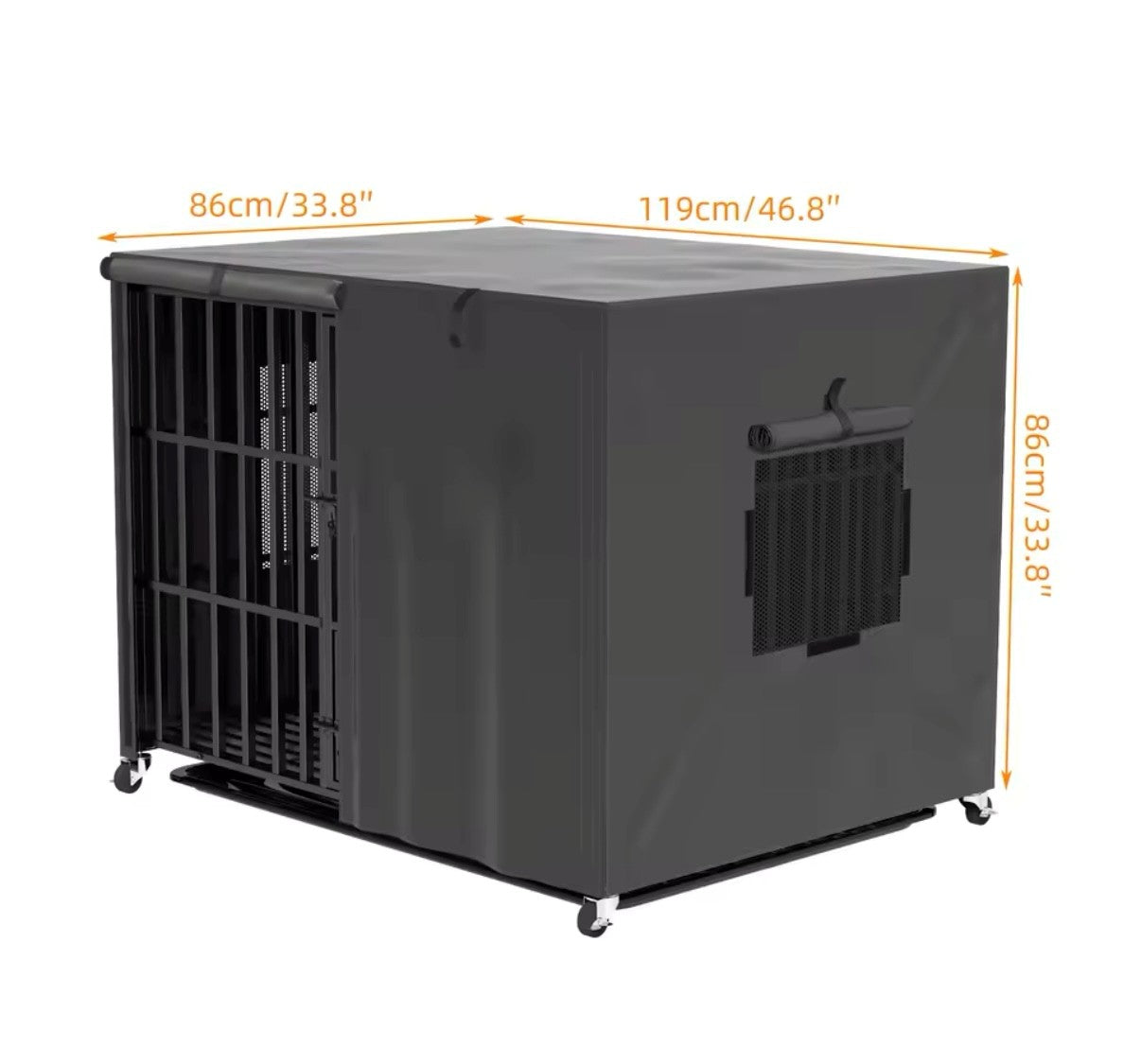 Heavy Duty Dog Crate with Waterproof Cover on Wheels