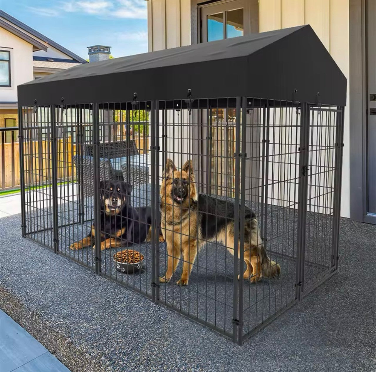 Dog Cage Heavy Duty Pet Run Enclosure Pet Playpen with Roof