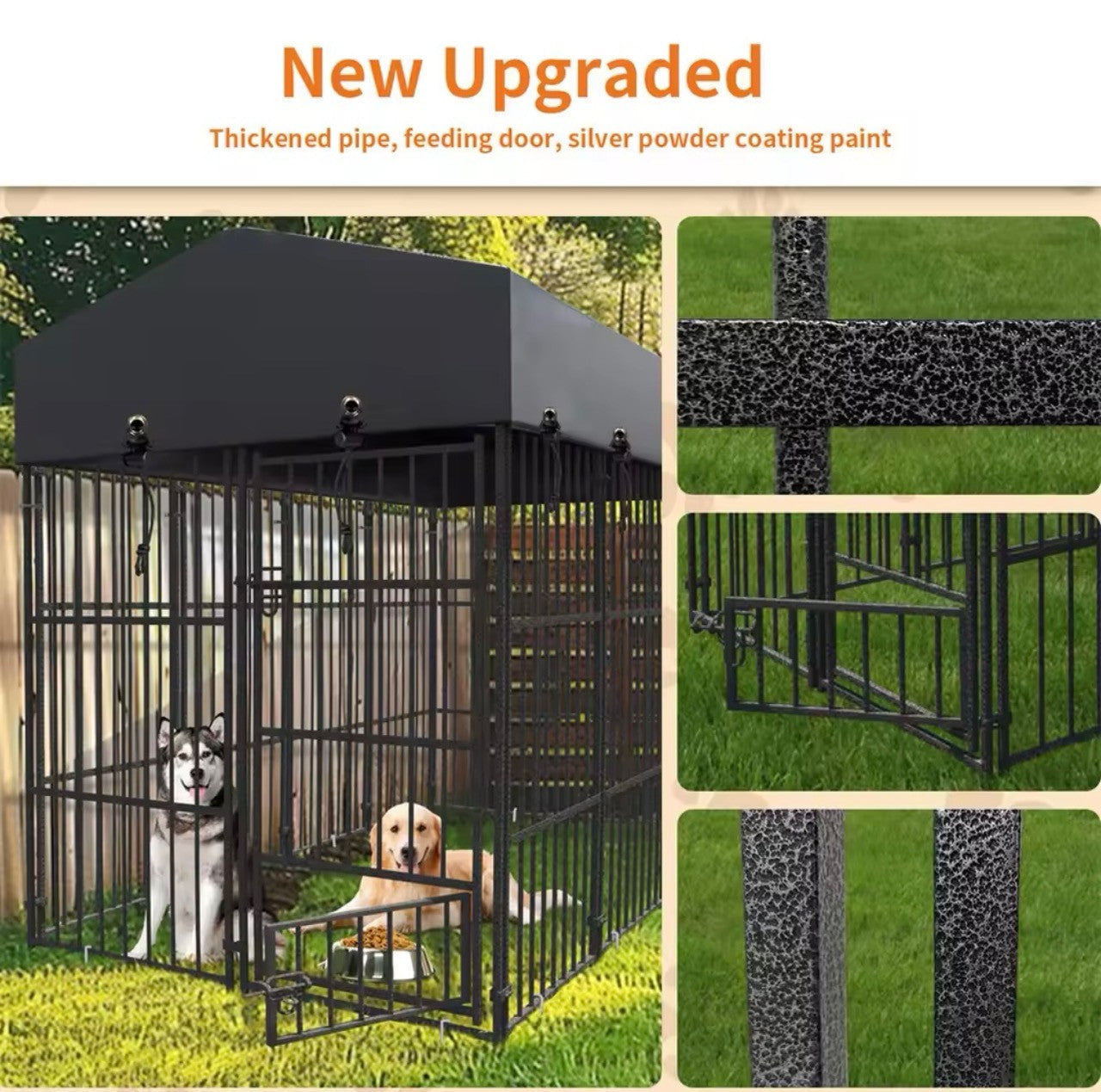 Dog Cage Heavy Duty Pet Run Enclosure Pet Playpen with Roof