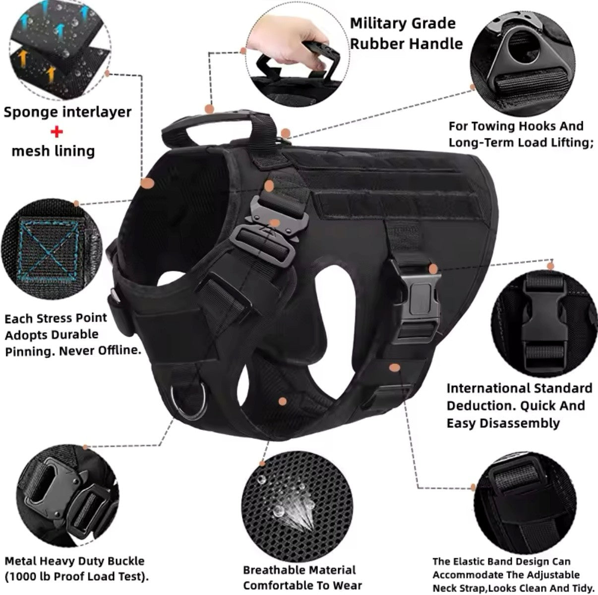 K9 Tactical Military Vest with lead