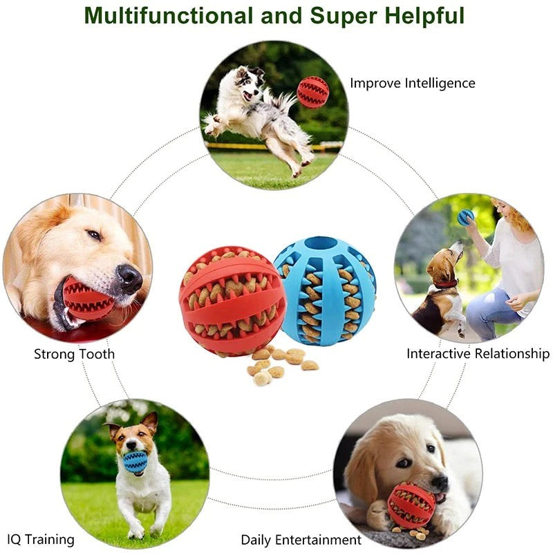 Chew Toy For Dog Teeth Clean Ball & Food Extra-tough Rubber Ball