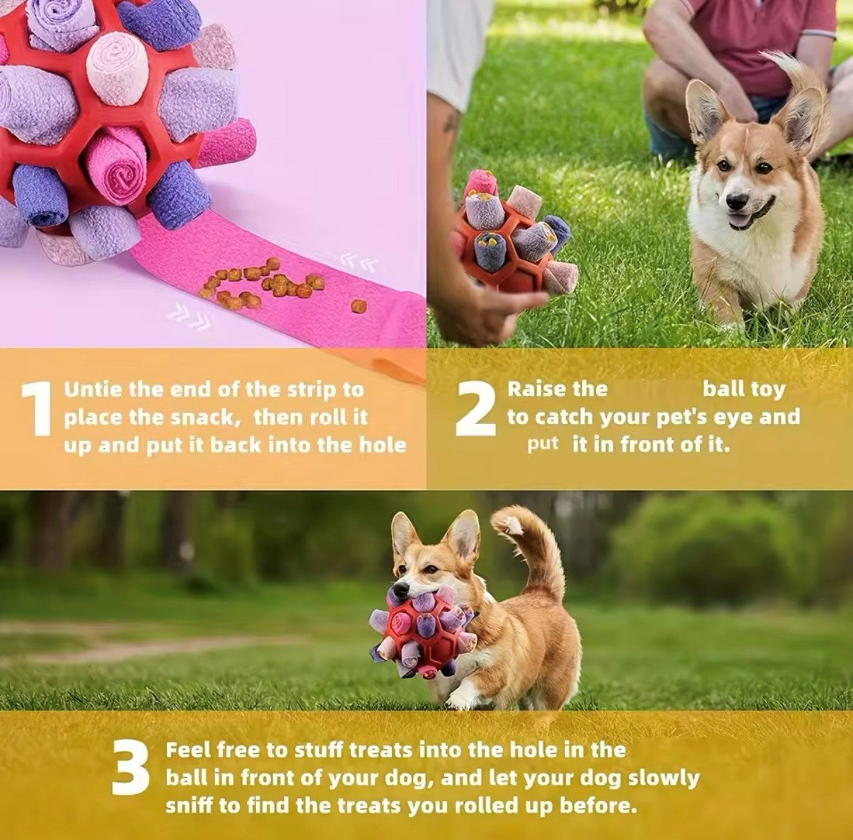 Interactive Dog Toy - Sniffing Ball for Hiding Treats