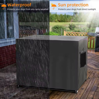 Heavy Duty Dog Crate with Waterproof Cover on Wheels